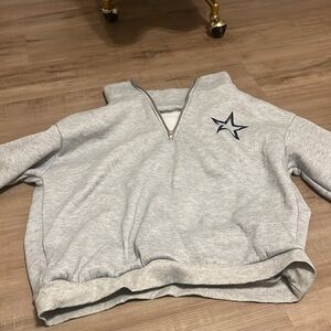 Grey star turtle neck zip up